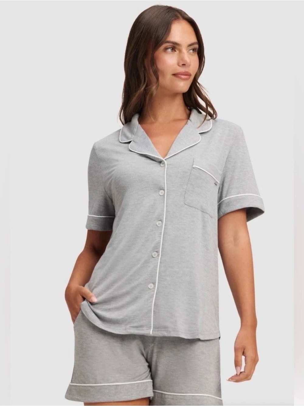 Cozy Earth Gray Bamboo Stretch Knit Short Sleeve Shorts Pajamas XXXL (3X) NWT!